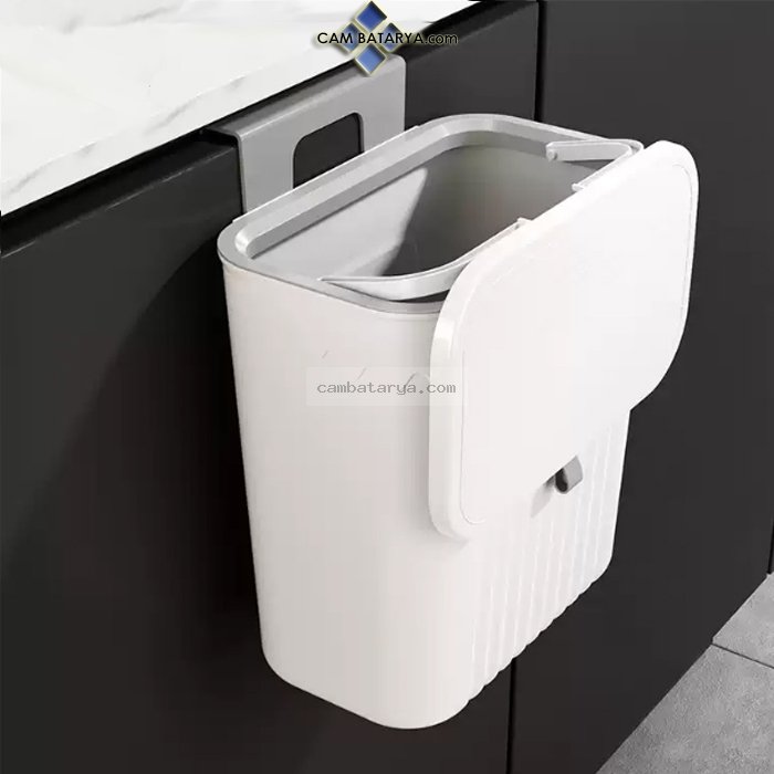 Askılı Beyaz Çöp Kovası Mutfak Banyo